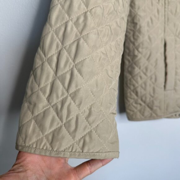 J Jill Quilted Full Zip Jacket Size L Tan Pockets Fall Outdoor Classic - Picture 4 of 13